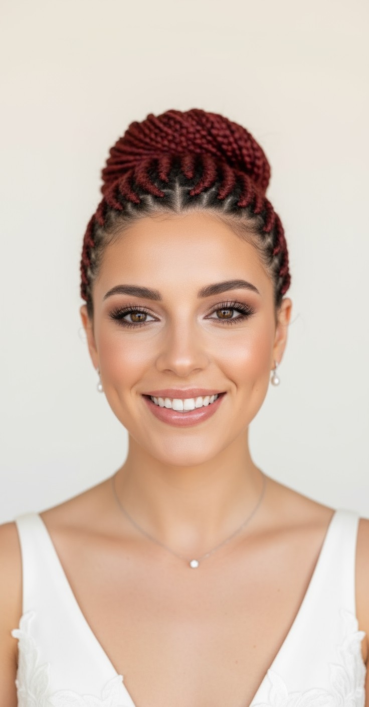 After Red Knotless Braids